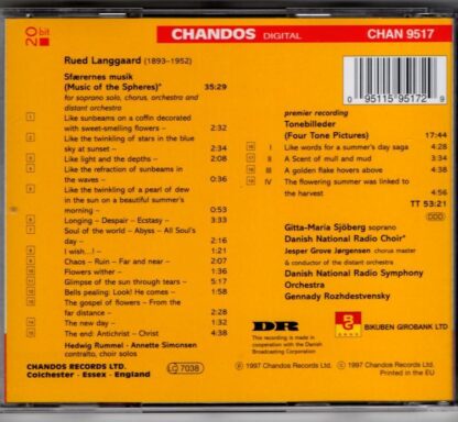 Music of the Spheres / Four Tone Pictures (Premier Recording):Rued Langgaard - Image 2