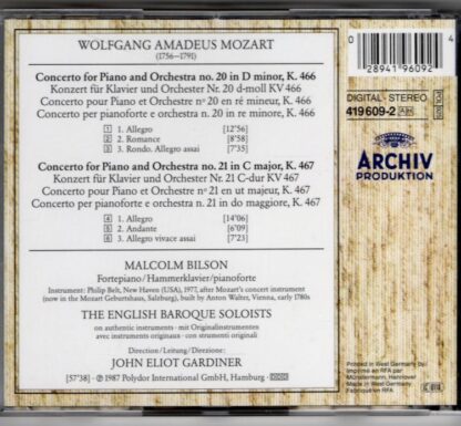 Piano Concertos Nos. 20 & 21 / Concertos Pour Piano K. 466 & K. 467:Mozart - Image 2