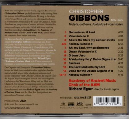 Christopher Gibbons: Motets, anthems, fantasias & voluntaries:The Academy Of Ancient Music - Image 2