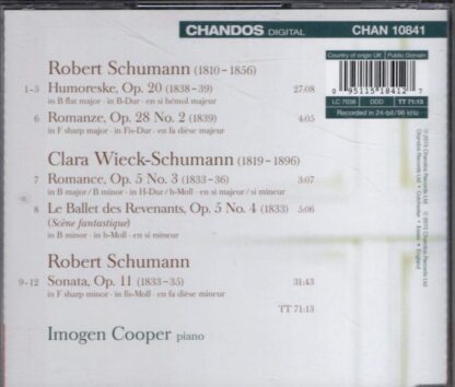 Robert and Clara Schumann. Piano Works:Imogen Cooper - Image 2