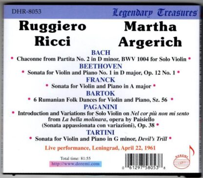 Leningrad, Recital II: April 22, 1961:Ruggiero Ricci Martha Argerich - Image 2
