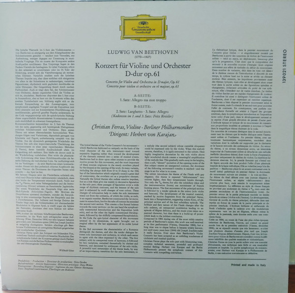 Ludwig Van Beethoven - Christian Ferras, Herbert von Karajan, Berliner Philharmoniker-1