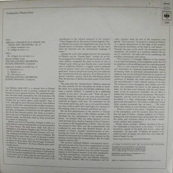 Isaac Stern - Eugene Ormandy, The Philadelphia Orchestra - Jean Sibelius-1