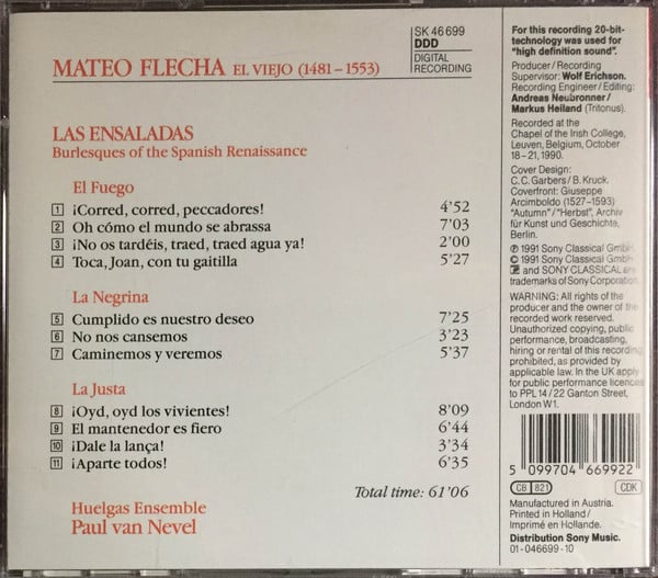 Mateo Flecha El Viejo, Huelgas-Ensemble, Paul Van Nevel-3