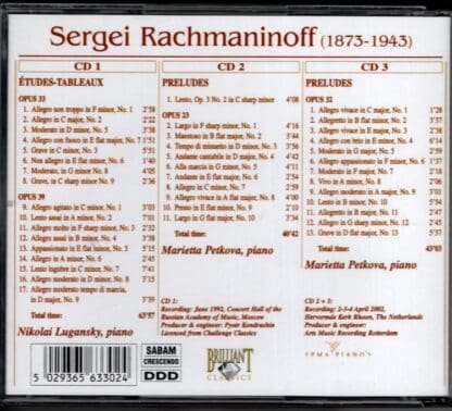 Rachmaninoff. Etudes-Tableaux / Preludes (Complete):Marietta Petkova Nikolai Lugansky - Image 2