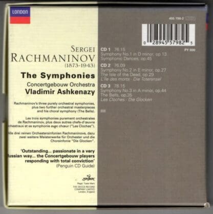 Rachmaninoff. The Symphonies:Vladimir Ashkenazy - Image 2