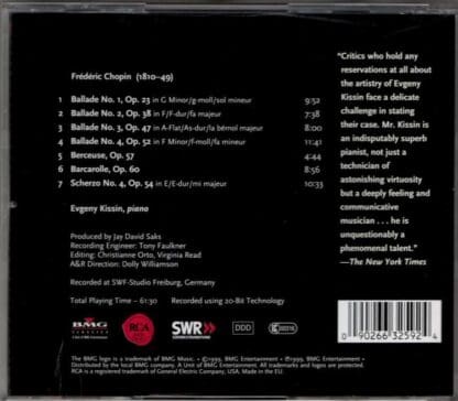 Chopin. The Four Ballades, Berceuse, Barcarolle, Scherzo:Evgeny Kissin - Image 2