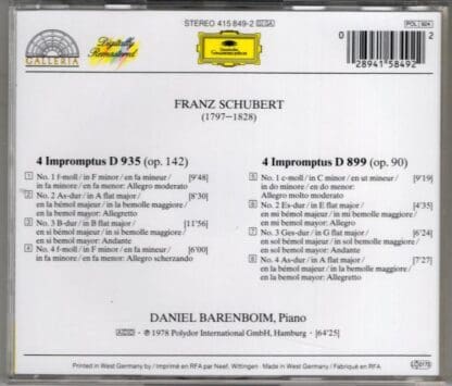 Schubert. Impromptus:Daniel Barenboim - Image 2
