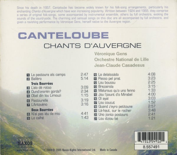 Joseph Canteloube - Véronique Gens, L'Orchestre National de Lille, Jean-Claude Casadesus-1