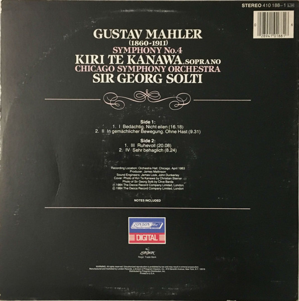 Gustav Mahler - Kiri Te Kanawa, Chicago Symphony Orchestra, Georg Solti-1