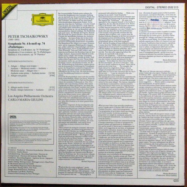 Pyotr Ilyich Tchaikovsky - Los Angeles Philharmonic Orchestra, Carlo Maria Giulini-1