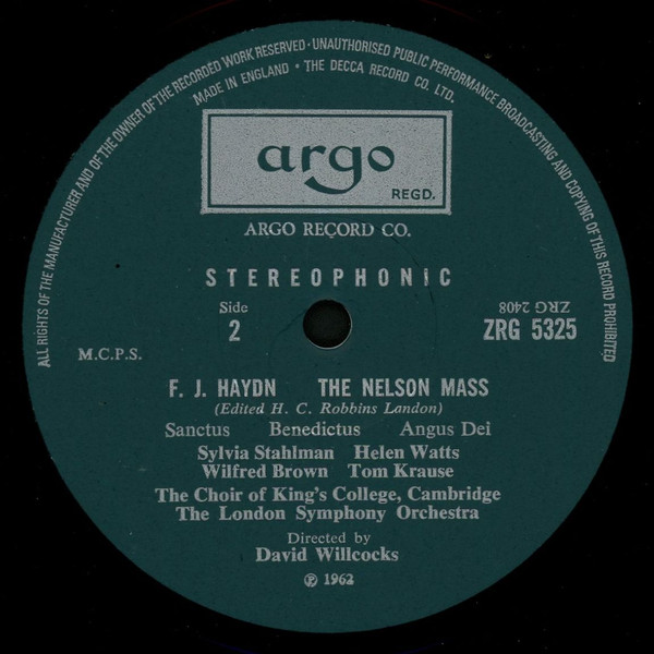 Joseph Haydn - Sylvia Stahlman, Helen Watts, Wilfred Brown, Tom Krause, The King's College Choir Of Cambridge, London Symphony Orchestra, David Willcocks-3