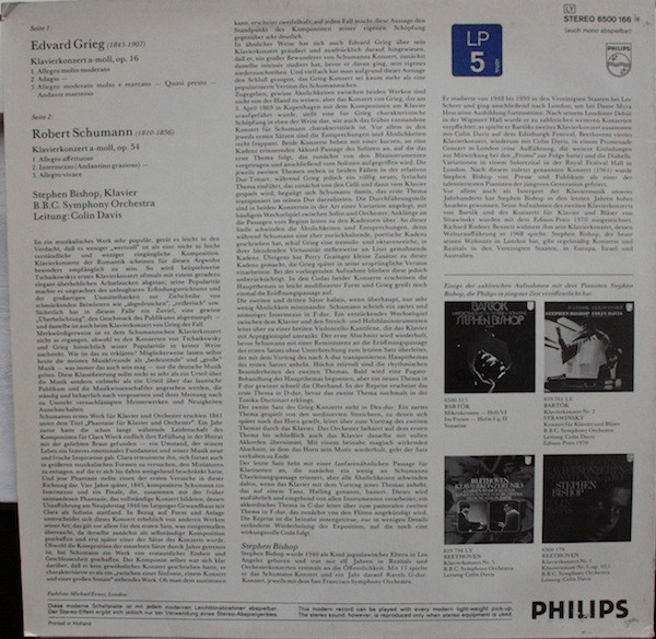 Edvard Grieg, Robert Schumann, Stephen Bishop (3), BBC Symphony Orchestra, Sir Colin Davis-3