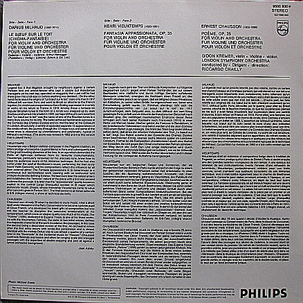 Darius Milhaud / Ernest Chausson / Henri Vieuxtemps, Gidon Kremer, London Symphony Orchestra, Riccardo Chailly-1