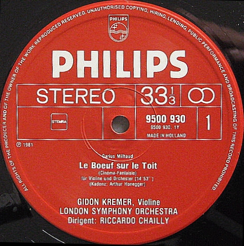 Darius Milhaud / Ernest Chausson / Henri Vieuxtemps, Gidon Kremer, London Symphony Orchestra, Riccardo Chailly-2