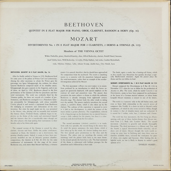Ludwig van Beethoven / Wolfgang Amadeus Mozart, Mitglieder Des Wiener Oktetts-1