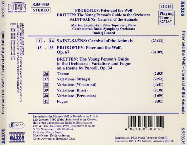 Sergei Prokofiev, Benjamin Britten, Camille Saint-Saëns, Marián Lapšanský, Peter Toperczer, Slovak Radio Symphony Orchestra, Ondrej Lenárd-1