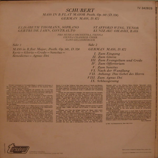 Franz Schubert, Vienna Pro Musica Orchestra, Wiener Kammerchor, Hans Gillesberger-1