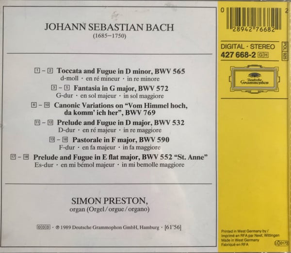 Johann Sebastian Bach, Simon Preston-1