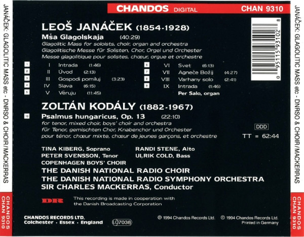 Leoš Janáček, Zoltán Kodály, Danmarks Radios Symfoniorkester & Radiokoret, Sir Charles Mackerras-2