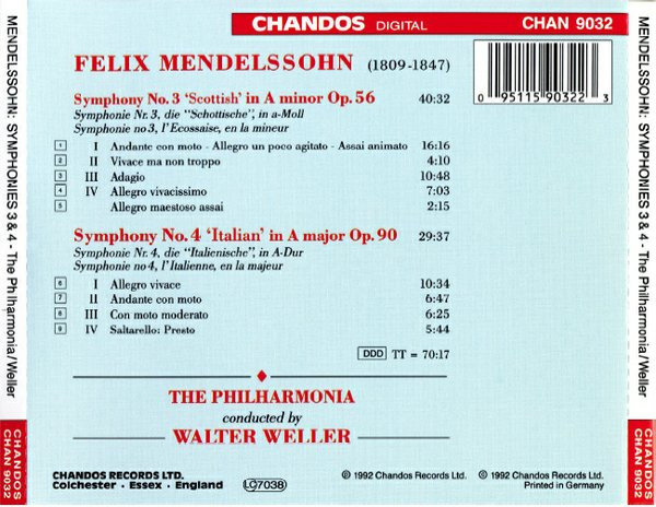 Felix Mendelssohn-Bartholdy - Philharmonia Orchestra, Walter Weller-2