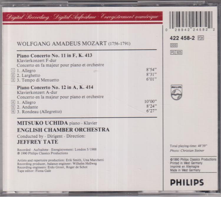 Mozart: Piano Concertos No.11 No.12:Jeffrey Tate - Image 2
