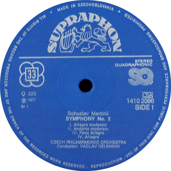Bohuslav Martinů, The Czech Philharmonic Orchestra, Václav Neumann-1