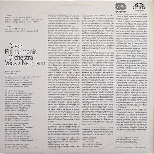 Arnold Schoenberg / Gustav Mahler - The Czech Philharmonic Orchestra, Václav Neumann-1