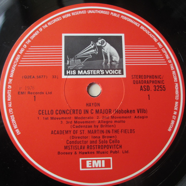 Joseph Haydn, Mstislav Rostropovich, The Academy Of St. Martin-in-the-Fields Directed By Iona Brown-2