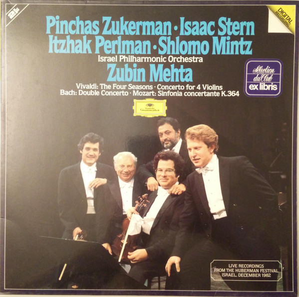 Pinchas Zukerman • Isaac Stern, Itzhak Perlman • Shlomo Mintz, Israel Philharmonic Orchestra, Zubin Mehta, Antonio Vivaldi / Johann Sebastian Bach / Wolfgang Amadeus Mozart-0