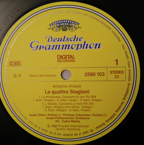 Pinchas Zukerman • Isaac Stern, Itzhak Perlman • Shlomo Mintz, Israel Philharmonic Orchestra, Zubin Mehta, Antonio Vivaldi / Johann Sebastian Bach / Wolfgang Amadeus Mozart-4
