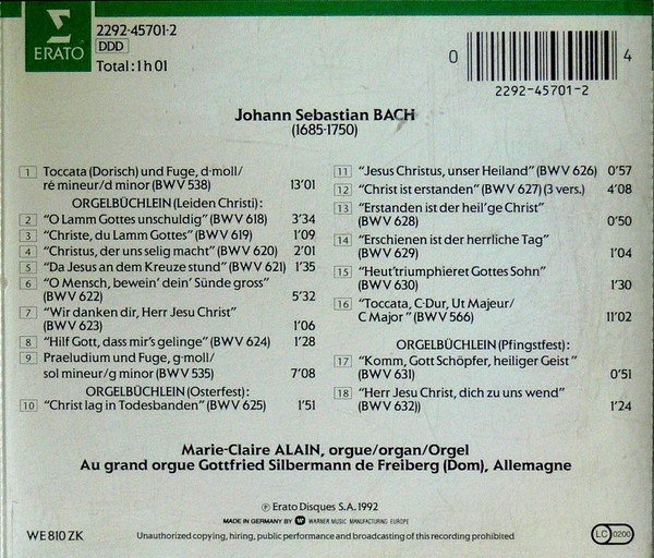 Johann Sebastian Bach, Marie-Claire Alain-1