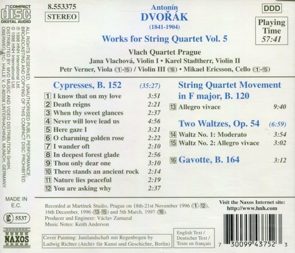 Antonín Dvořák, Vlach Quartet Prague-1