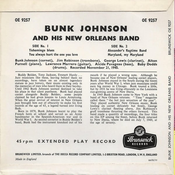 Bunk Johnson And His New Orleans Band-1