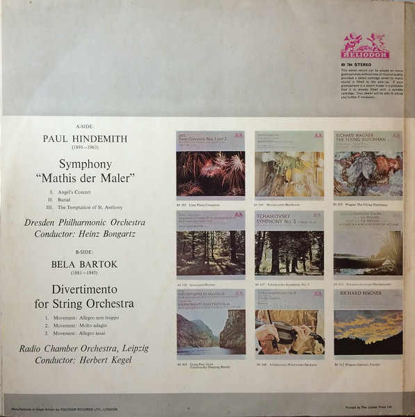 Paul Hindemith, Béla Bartók - Dresdner Philharmonie, Heinz Bongartz, Rundfunk-Sinfonie-Orchester Leipzig, Herbert Kegel-1