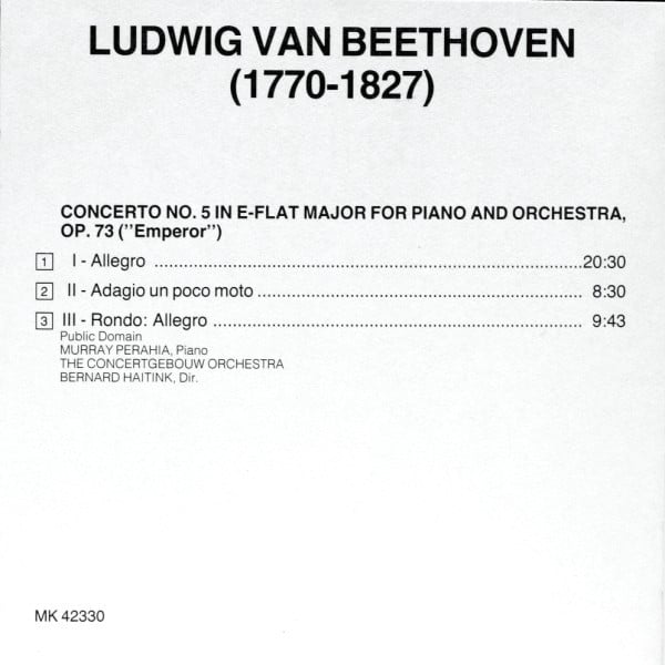 Ludwig van Beethoven, Murray Perahia, Concertgebouworkest, Bernard Haitink-4