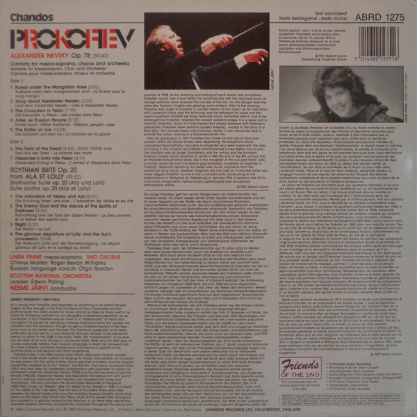 Sergei Prokofiev - Linda Finnie • The Scottish National Orchestra Chorus, Roger Bevan Williams, Royal Scottish National Orchestra, Edwin Paling, Neeme Järvi-1