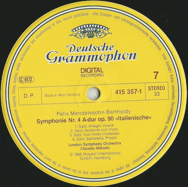 Felix Mendelssohn-Bartholdy, London Symphony Orchestra, Claudio Abbado-3