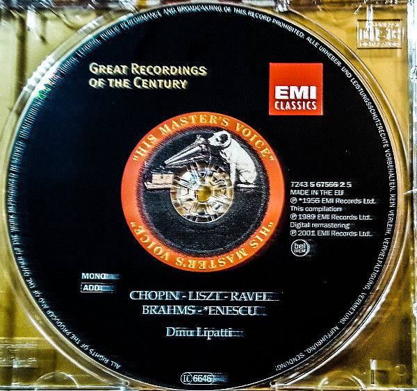 Frédéric Chopin • George Enescu • Maurice Ravel • Franz Liszt • Johannes Brahms, Dinu Lipatti-2