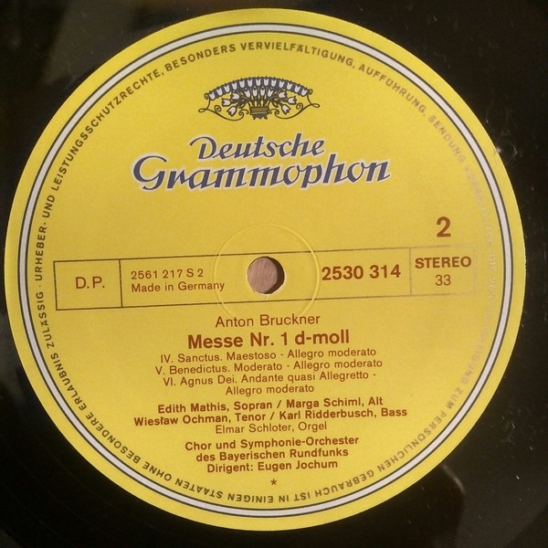 Anton Bruckner - Edith Mathis • Marga Schiml • Wiesław Ochman • Karl Ridderbusch, Chor Des Bayerischen Rundfunks Und Symphonie-Orchester Des Bayerischen Rundfunks, Eugen Jochum-3