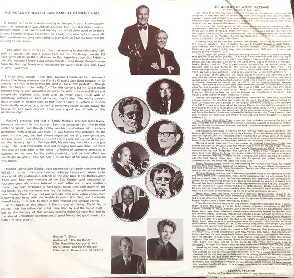 The World's Greatest JazzBand Of Yank Lawson & Bob Haggart With Special Guests Bobby Hackett And Maxine Sullivan With Bud Freeman, Bob Wilber, Vic Dickenson, Eddie Hubble, Ralph Sutton (2) And Gus Johnson-2
