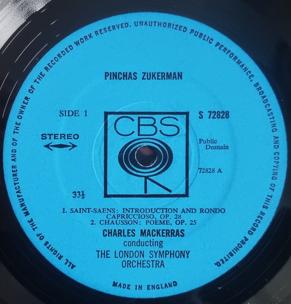 Pinchas Zukerman - Camille Saint-Saëns, Ernest Chausson, Henryk Wieniawski, Henri Vieuxtemps - London Symphony Orchestra, Sir Charles Mackerras-1