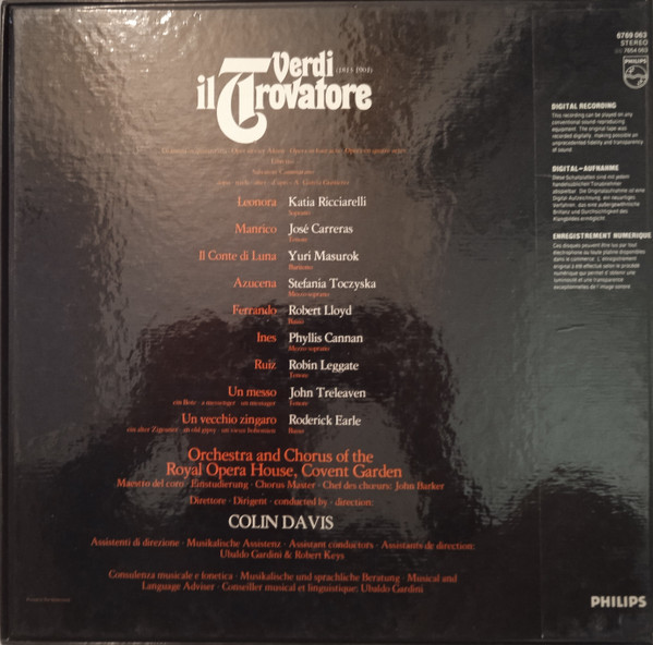 Giuseppe Verdi, José Carreras, Katia Ricciarelli, Yuri Mazurok, Stefania Toczyska, Robert Lloyd (4), Chorus Of The Royal Opera House, Covent Garden, Orchestra Of The Royal Opera House, Covent Garden, Sir Colin Davis-1