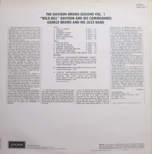 Wild Bill Davison And His Commodores, George Brunies And His Jazz Band-1