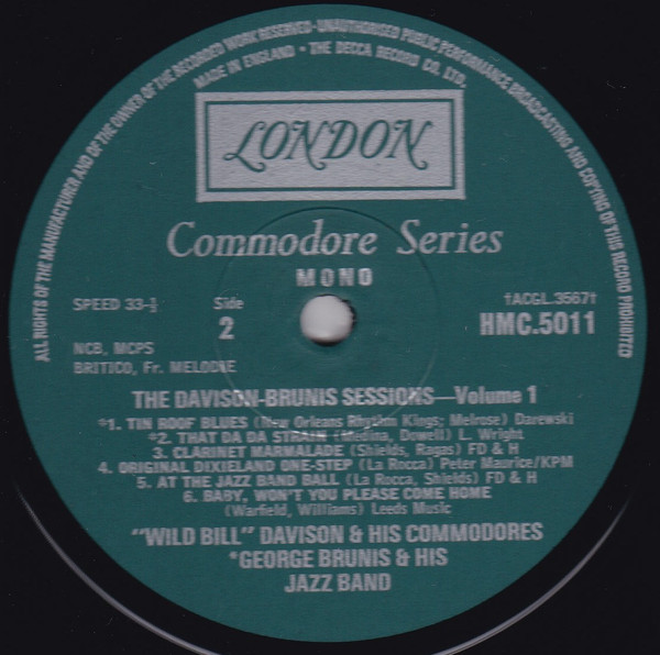 Wild Bill Davison And His Commodores, George Brunies And His Jazz Band-3