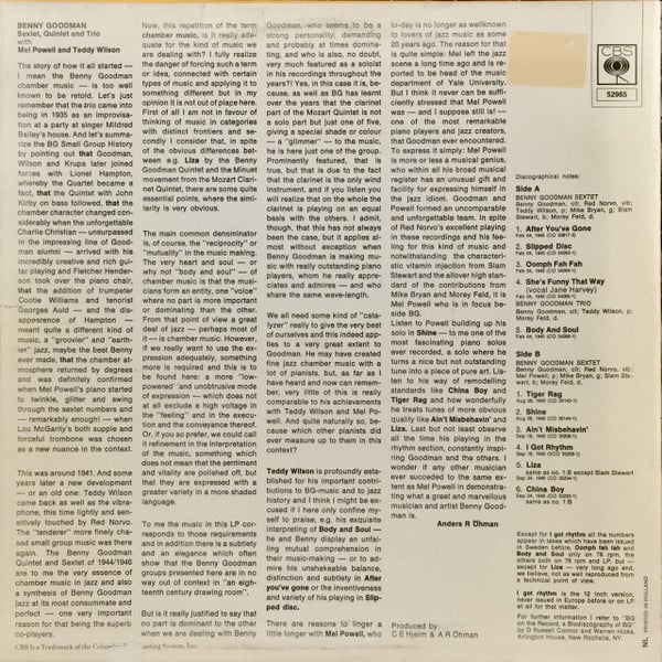 Benny Goodman : Benny Goodman Sextet, The Benny Goodman Quintet & Benny Goodman Trio-2