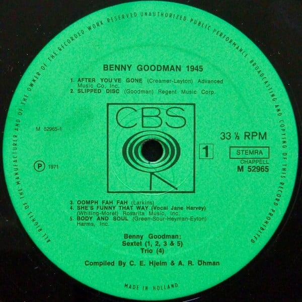 Benny Goodman : Benny Goodman Sextet, The Benny Goodman Quintet & Benny Goodman Trio-3