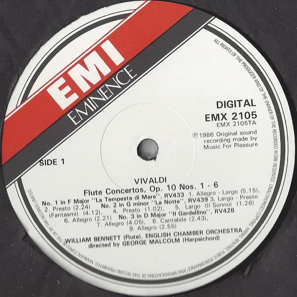 Antonio Vivaldi, William Bennett (3), English Chamber Orchestra Directed By George Malcolm-2