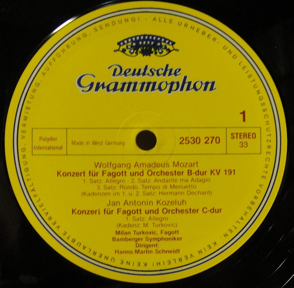 Wolfgang Amadeus Mozart • Jan Antonin Kozeluch • Carl Maria von Weber - Milan Turkovic • Bamberger Symphoniker • Hanns-Martin Schneidt-2