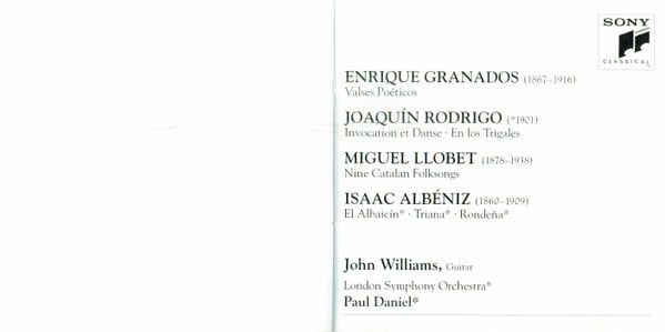 Enrique Granados / Joaquín Rodrigo / Miguel Llobet / Isaac Albéniz - John Williams (7), London Symphony Orchestra, Paul Daniel-4